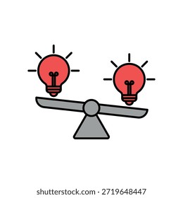 Icono de una comparación, aislado contra un fondo limpio.