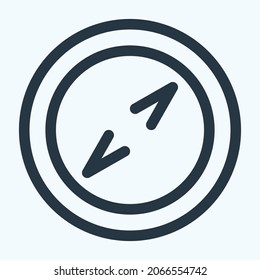 Icon Compass 3 - Line Cut Style - Simple illustration, Editable stroke, Design template vector, Good for prints, posters, advertisements, announcements, info graphics, etc.