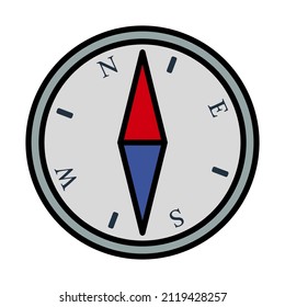 Icon Of Compass. Editable Bold Outline With Color Fill Design. Vector Illustration.