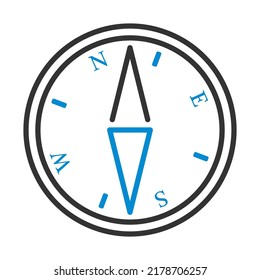 Icon Of Compass. Editable Bold Outline With Color Fill Design. Vector Illustration.