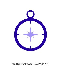 Icono de una brújula, aislado contra un fondo limpio.