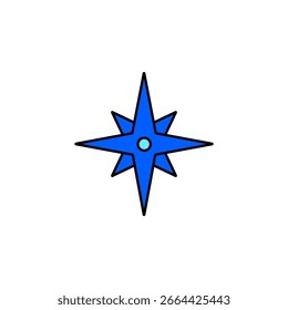 Icono de una brújula, aislado contra un fondo limpio.
