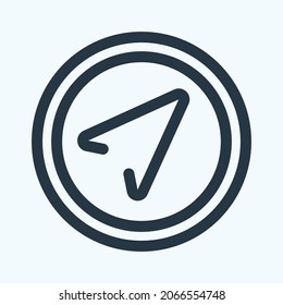 Icon Compass - Line Cut Style - Simple illustration, Editable stroke, Design template vector, Good for prints, posters, advertisements, announcements, info graphics, etc.
