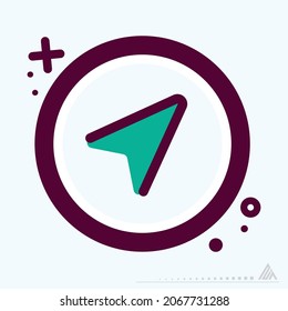 Icono Compass - Modelo MBE - Ilustración simple, trazo editable, vector de plantilla de diseño, Buena para impresiones, carteles, anuncios, anuncios, gráficos de información, etc.