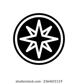 icon compass, navigating icon, editable file