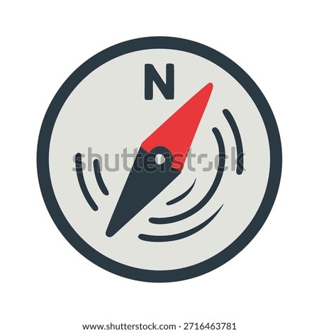 Icon Compass needle spinning to north
