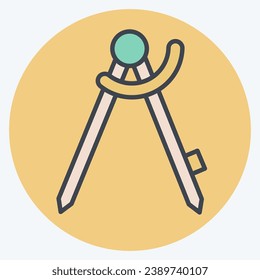 Icon Compass. related to Carpentry symbol. color mate style. simple design editable. simple illustration
