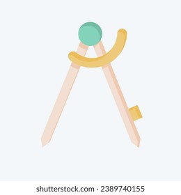 Icon Compass. related to Carpentry symbol. flat style. simple design editable. simple illustration