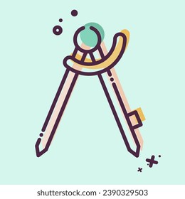 Icon Compass. related to Carpentry symbol. MBE style. simple design editable. simple illustration
