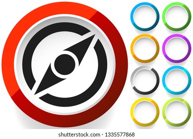 Icon with compass symbol. Guidance, exploration, navigation concepts