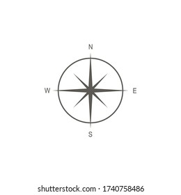 Icon compass vector illustration isolated