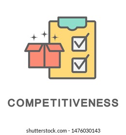 Icon competitiveness. A list of consumer and cost characteristics of the product that determine its success in the market. The thin contour lines with color fills.