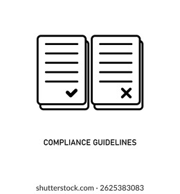 Icon a compliance guidelines, isolated against a clean background.