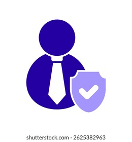 Ícone de um responsável pela conformidade, isolado em um plano de fundo limpo.