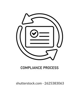 Ícone um processo de conformidade, isolado contra um fundo limpo.