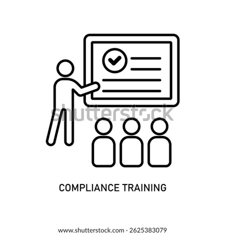 Icon a compliance training, isolated against a clean background.
