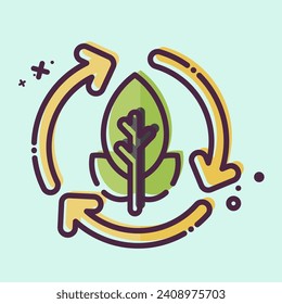 Icon Compostable. related to Plastic Pollution symbol. MBE style. simple design editable. simple illustration