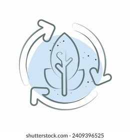 Icon Compostable. related to Plastic Pollution symbol. Color Spot Style. simple design editable. simple illustration