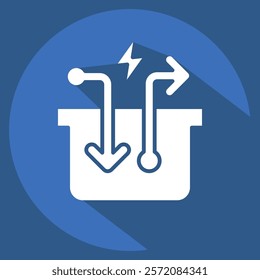 Icon Compressed Air Storage. related to Energy Storage symbol. long shadow style