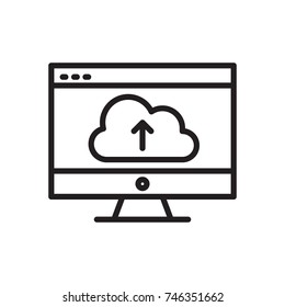 icon computer cloud upload business