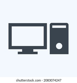 Icon Computer - Glyph-Stil,Einfache Illustration,Bearbeitbarer Strich,Design-Template-Vektorgrafik, gut für Drucke, Plakate, Anzeigen, Ankündigungen, Infografiken, etc.
