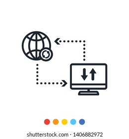 Icon of Computer internet connection. 