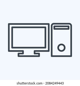 Icon Computer - Line Style,Simple illustration,Editable stroke,Design template vector, Good for prints, posters, advertisements, announcements, info graphics, etc.