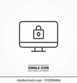 Icon computer lock Single Icon Graphic Design