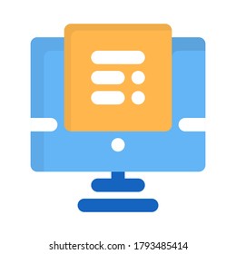 icon computer mail with syle flat design 