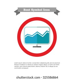 Icon of Computer monitor with histogram on screen