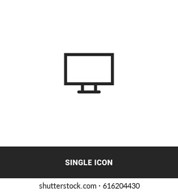 icon computer monitor screen outline black single icon graphic design