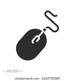 icon of computer mouse, flat vector illustration
