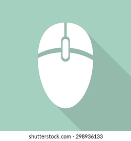 Icon Computer mouse with a long shadow