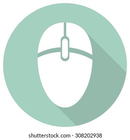 Icon Computer mouse with a long shadow