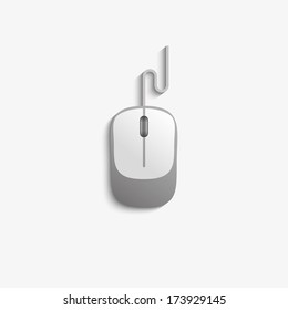 icon of computer mouse with wire. vector. eps10