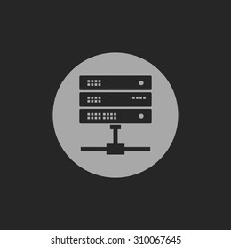 icon of computer server. Super computer web UI symbol. Big data calculations illustration
