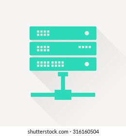 icon of computer server. Super computer web UI symbol. Big data calculations vector illustration