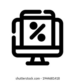 Icon Computer With Style Outline 