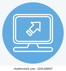 Icon Computer System. related to Machine Learning symbol. blue eyes style. simple design editable. simple illustration. simple vector icons