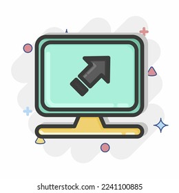 Icon Computer System. related to Machine Learning symbol. Comic Style. simple design editable. simple illustration. simple vector icons