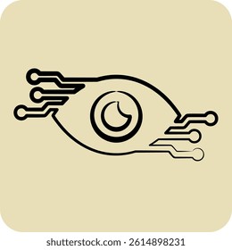 Icon Computer Vision. related to Artificial Intelligence symbol. hand drawn style