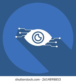 Icon Computer Vision. related to Artificial Intelligence symbol. long shadow style