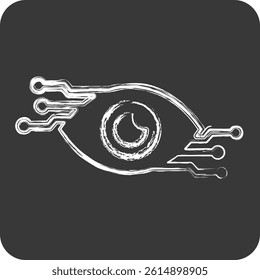 Icon Computer Vision. related to Artificial Intelligence symbol. chalk Style