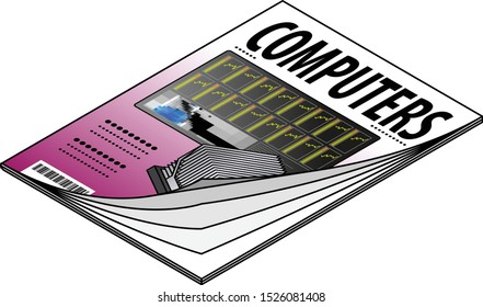 Icon of a computers / IT / technology magazine. 