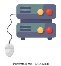 
Icon of computing server in flat design