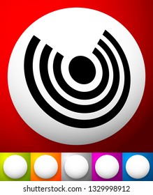 Icon with concentric circles for emitting, rays, signal themes