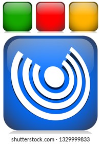 Icon with concentric circles for emitting, rays, signal themes
