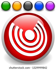 Icon with concentric circles for emitting, rays, signal themes