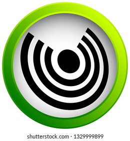 Icon with concentric circles for emitting, rays, signal themes