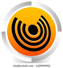 Icon with concentric circles for emitting, rays, signal themes